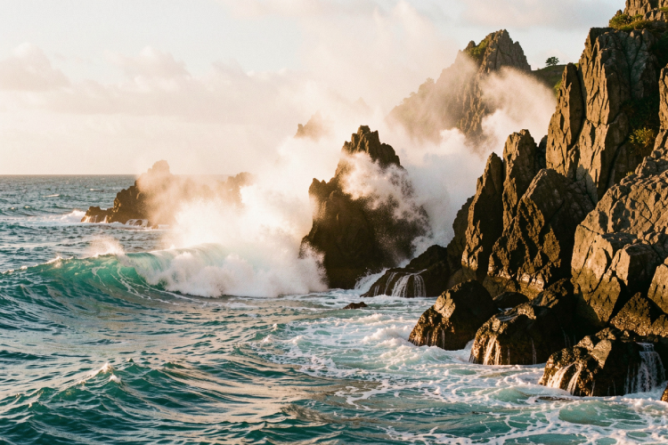 the dramatic Waterblow site in Nusa Dua with huge waves crashing against the rocks